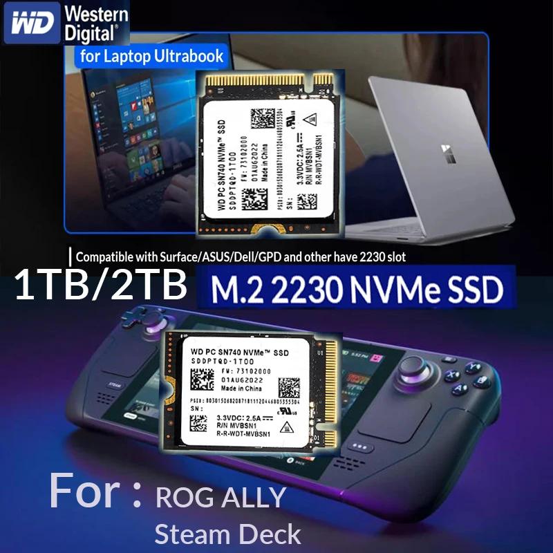 Western Digital   2230 NVMe PCIe Gen4x4 SSD, WD SN740, 2TB, 1TB, M.2 SSD, ũμƮ ǽ  X ǽ Ʈ  ũ ROG A